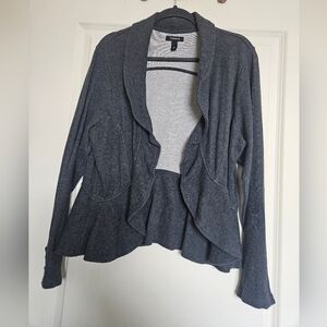 Torrid Charcoal Ruffled Open Cardigan